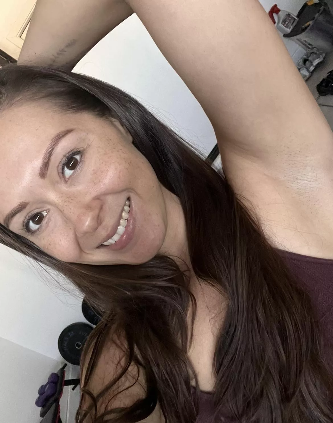 Showing off my smile and my stubble!