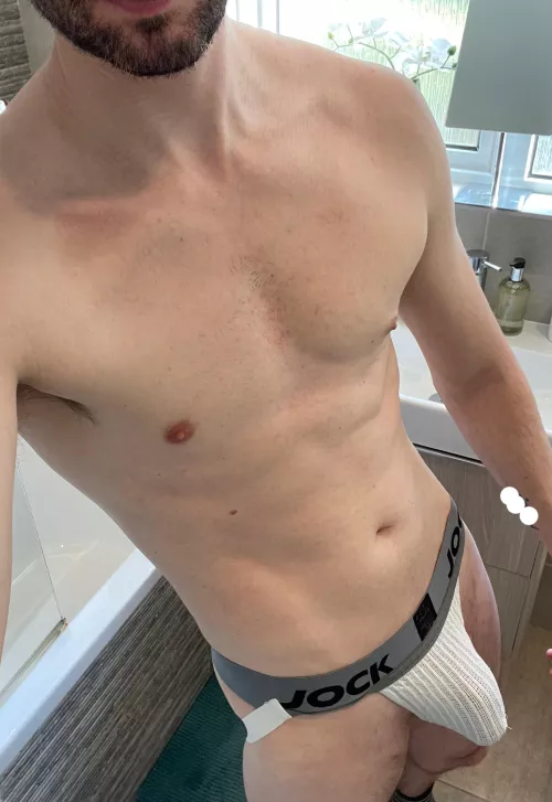 Almost busting out of this jock