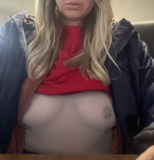 At work with my titties out hoping I get caught