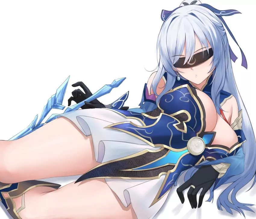 Blindfolded on the bed