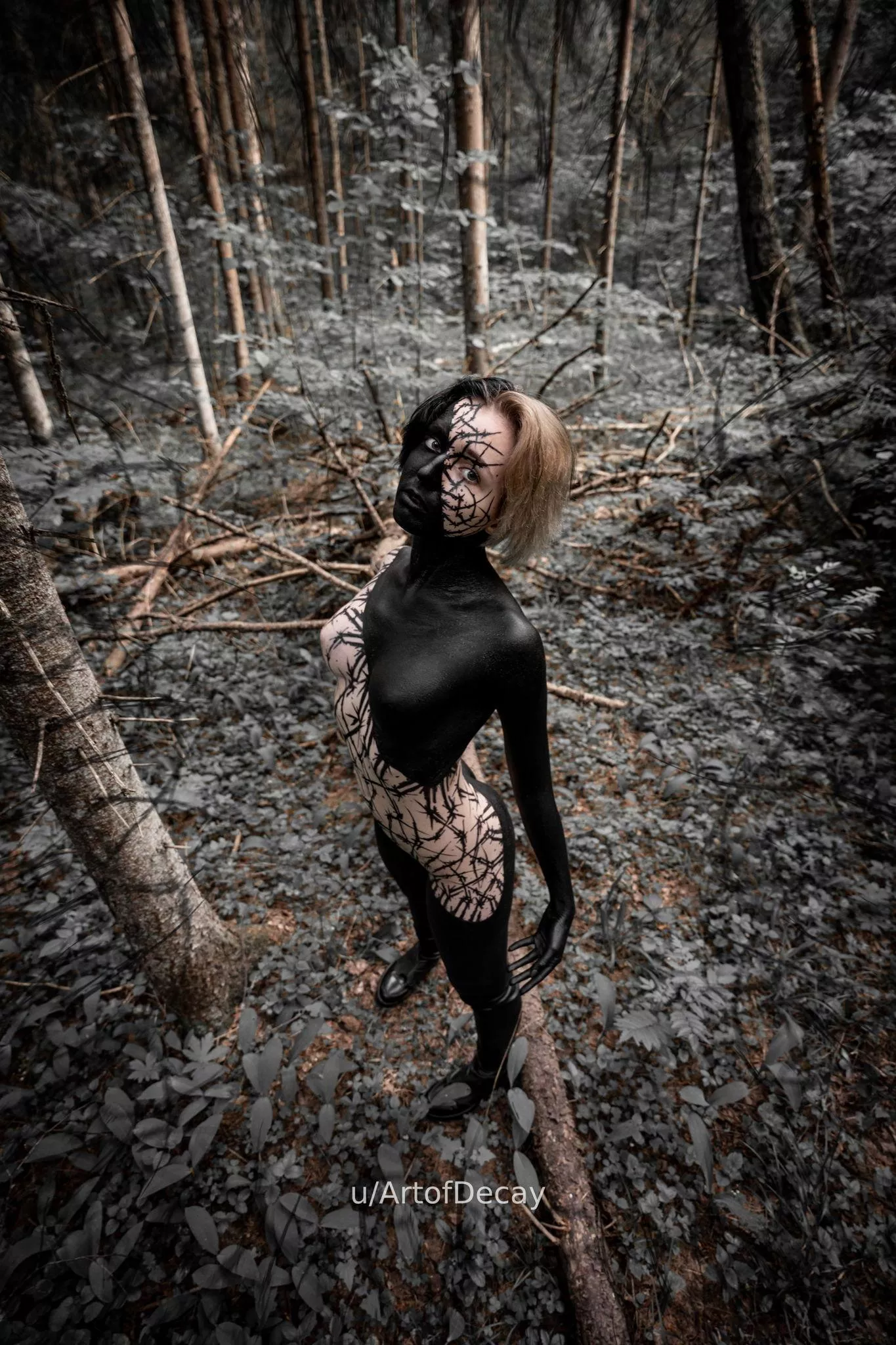 Dark body art by Art of Decay model Margo Kuzina photo by Roycoreroy