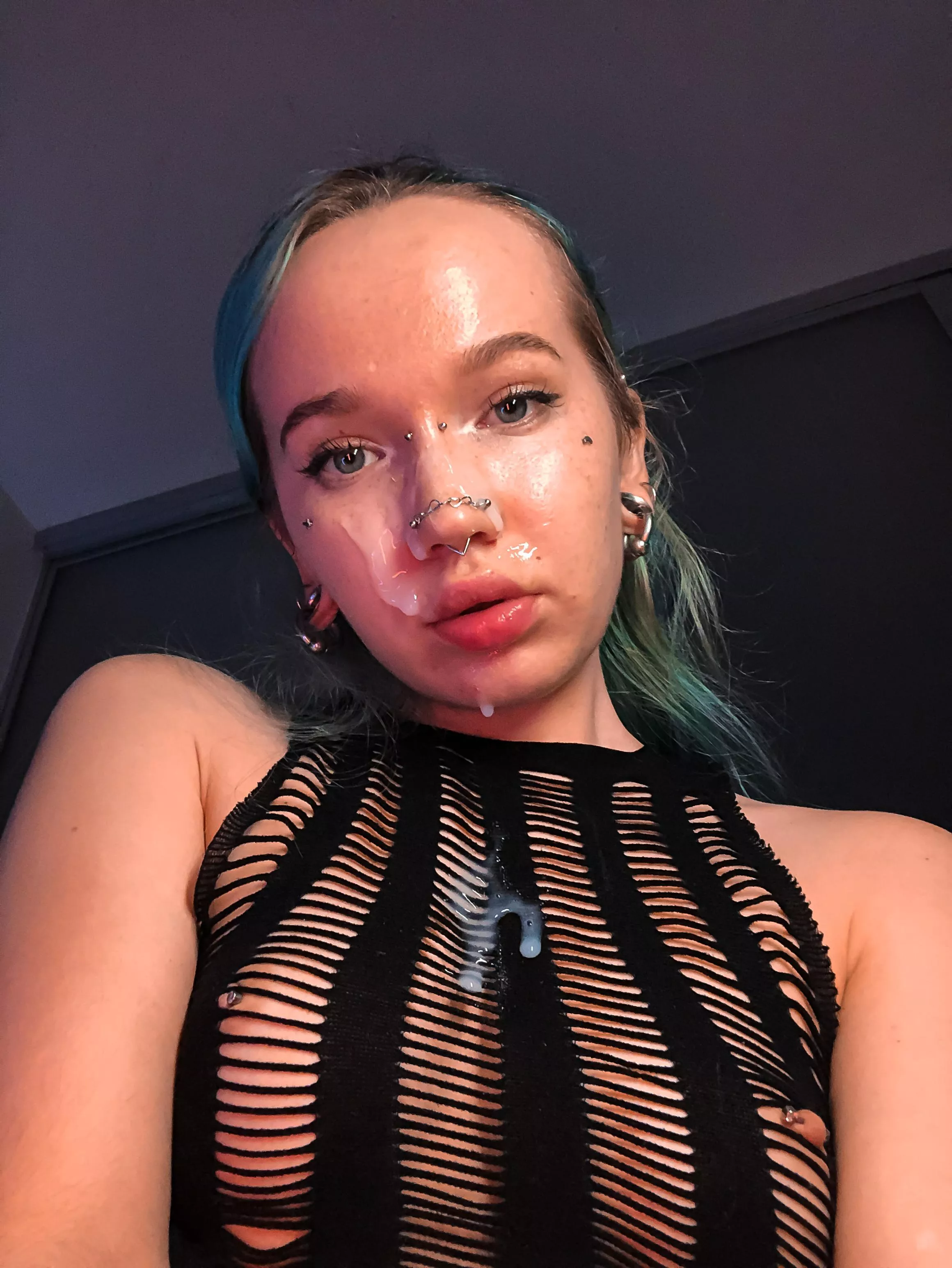 Droplets of cum on my sexy nightie.