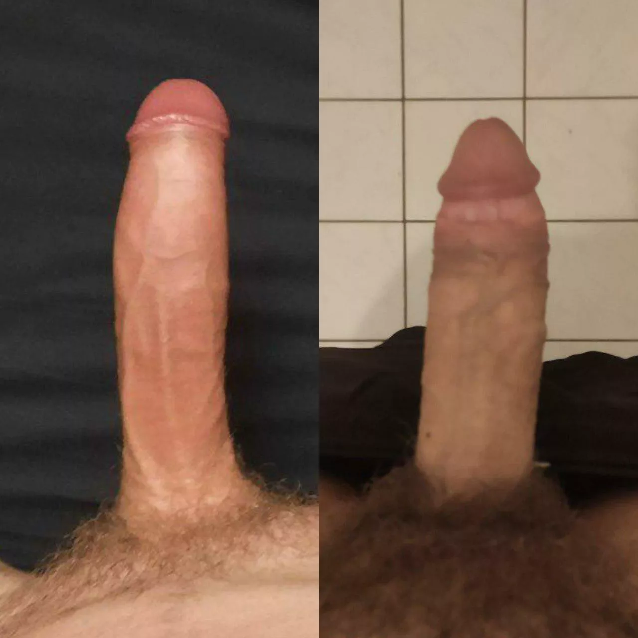 Me(left) vs. u/Sbender1234 compared 😁 Two nice cocks, don't you think?