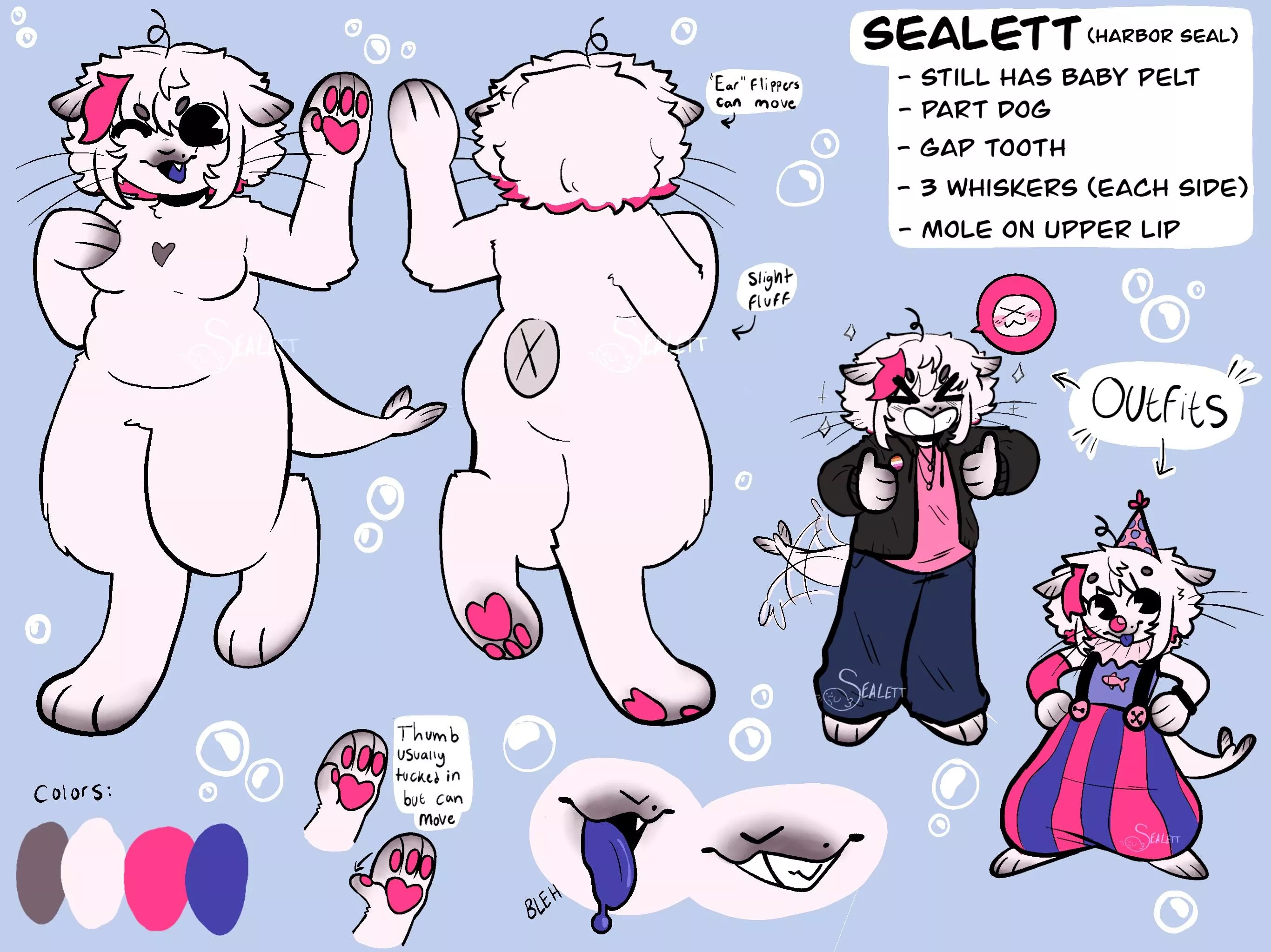Updated ref for my fursona, what do you guys think ? :3