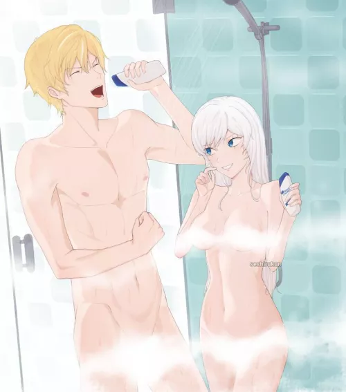 Weiss and Jaune in the shower (Seshirukun)