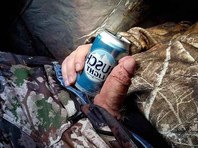 Who's thirsty? Just hanging out in the blind.