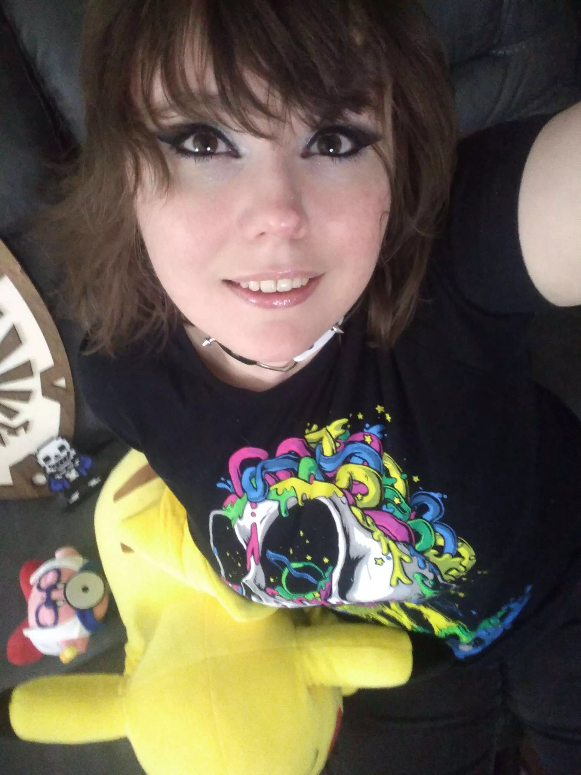 Cuddled up watching anime alone again.