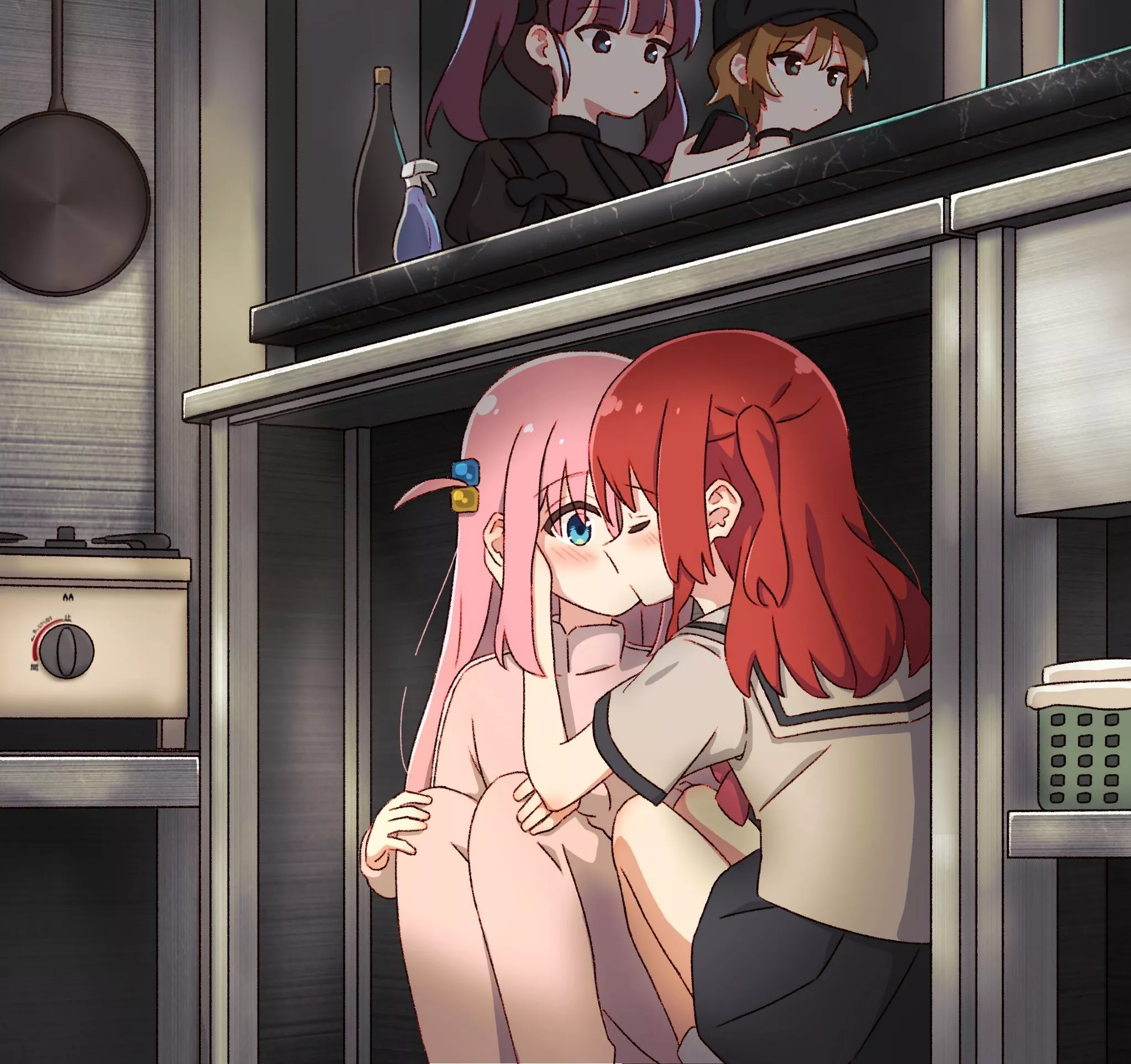 Hiding and kissing at the kitchen (By Krill) [Bocchi the Rock!]