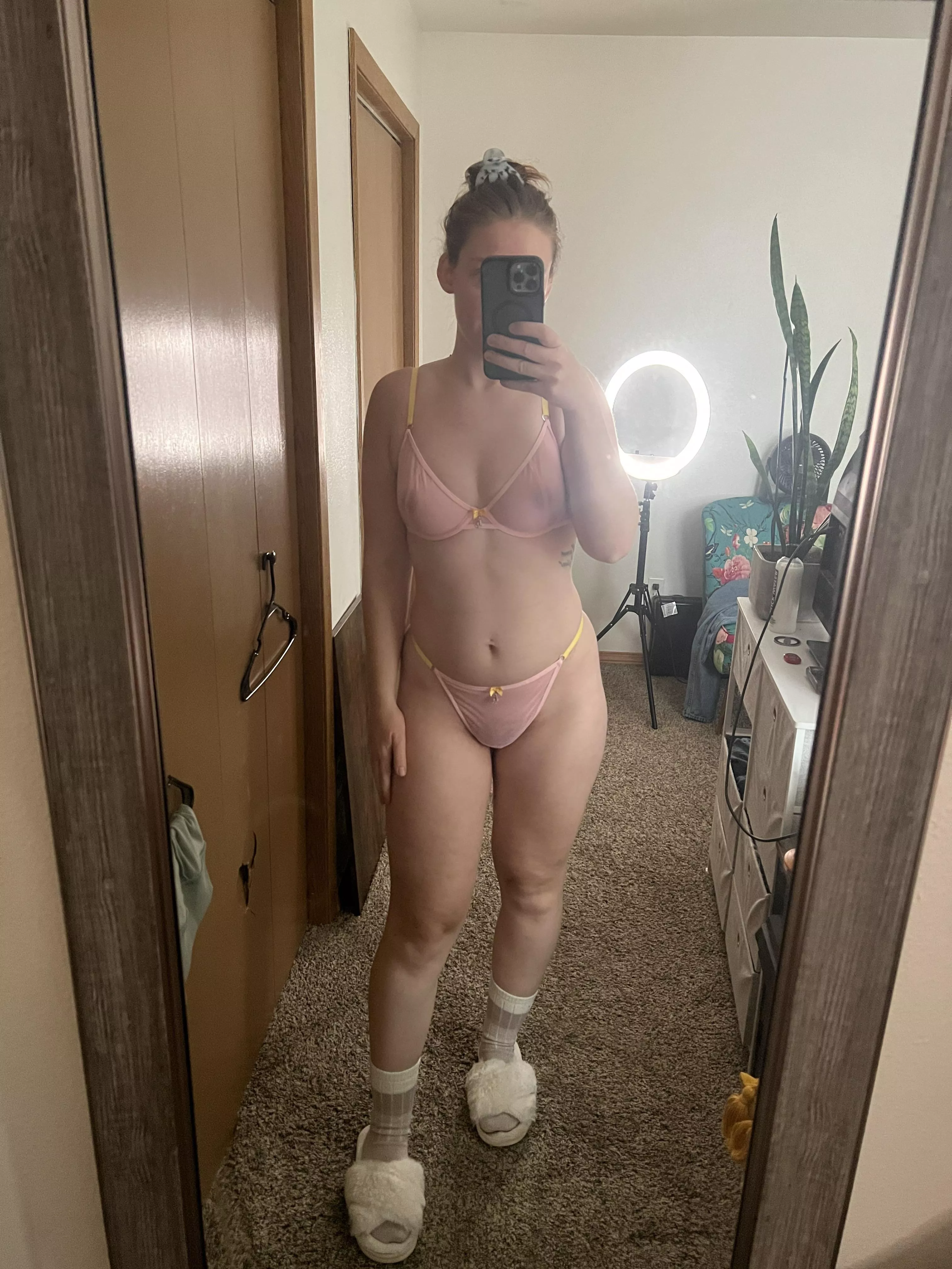 My pink yellow thong set [f]