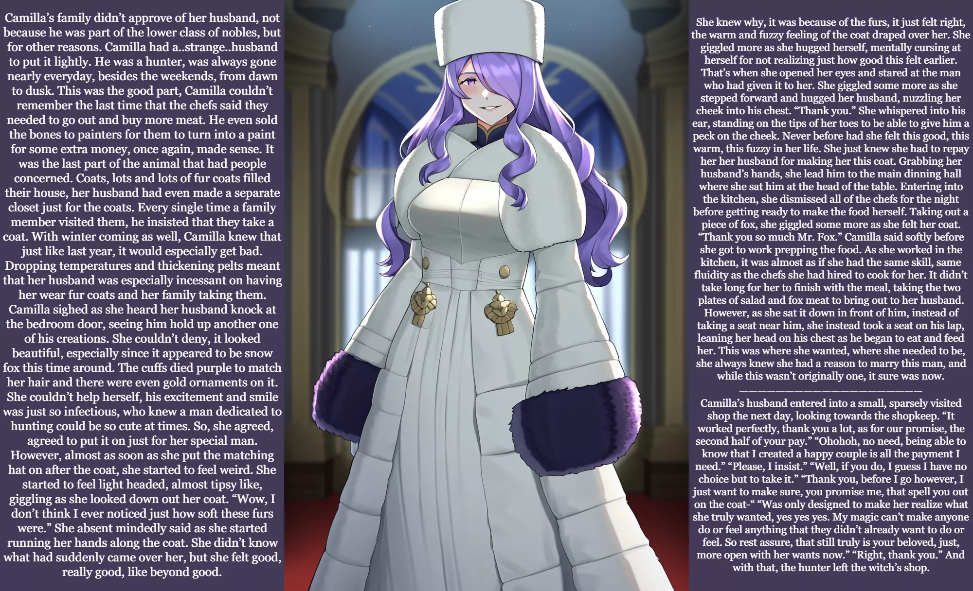 Camilla's Fur Fate [Fur coat] [Hypnosis, sort of] [Cute] [AI generated image]
