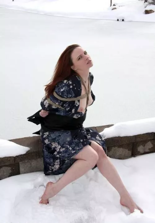 Claire bound in the snow