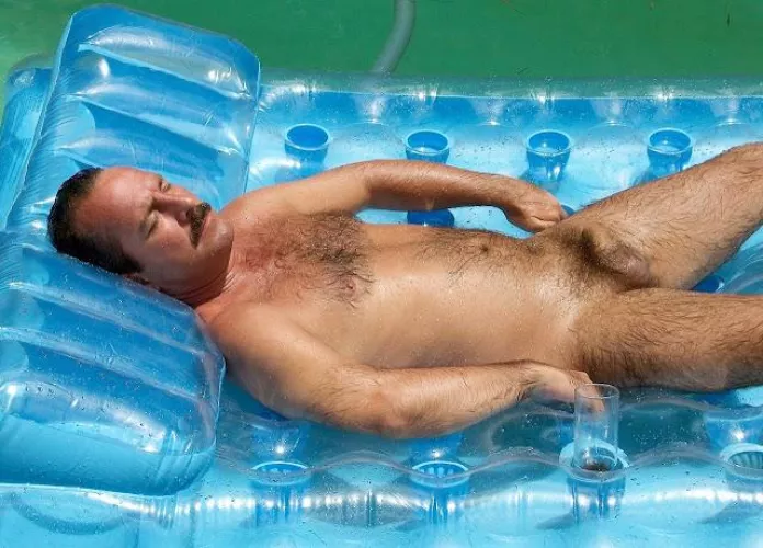Daddy relaxing in the pool