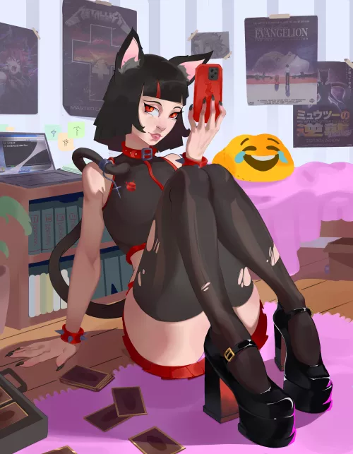 Mya taking a photo☝️😺(@sbtdesu)