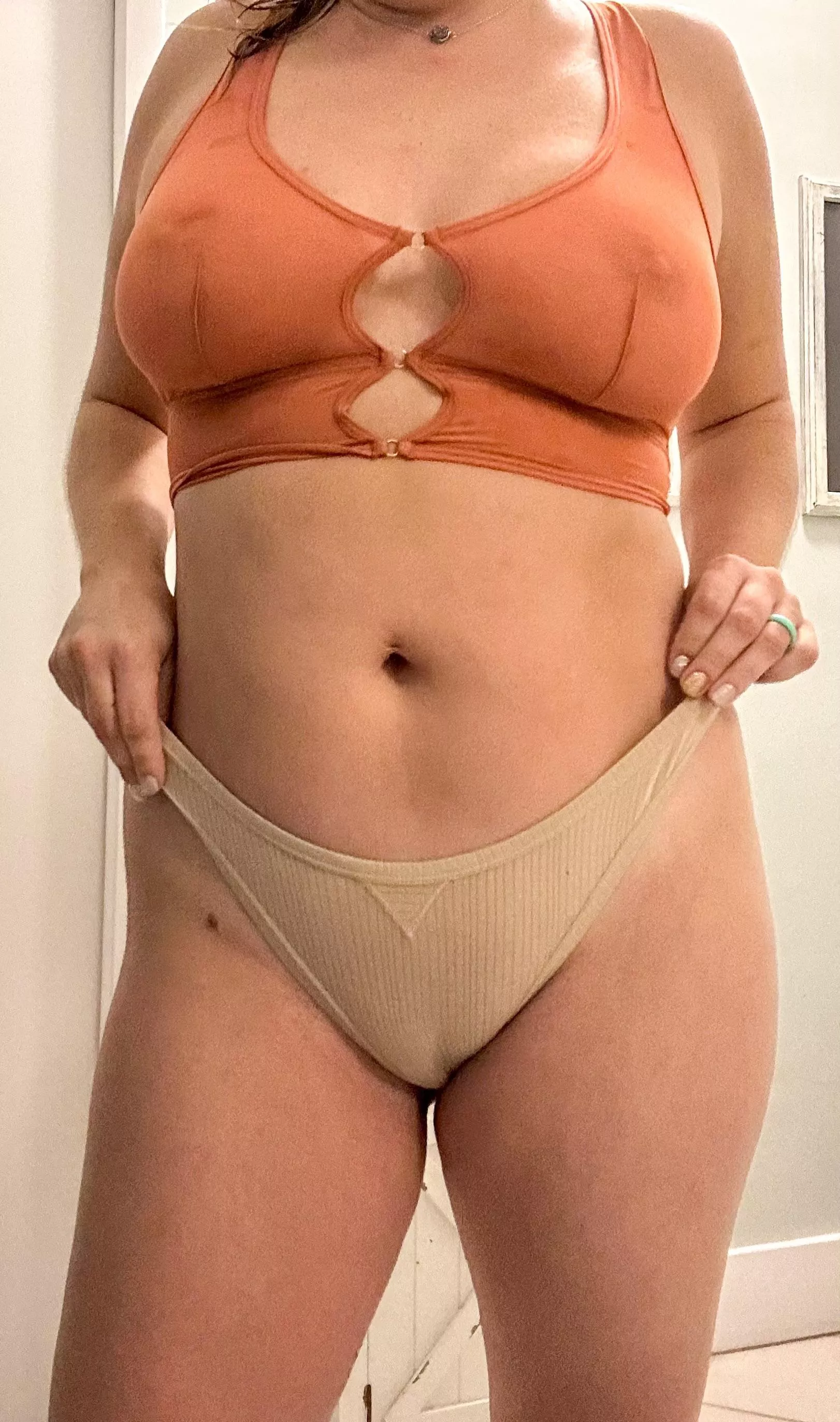 Now you know what’s under this Mrs. dress today