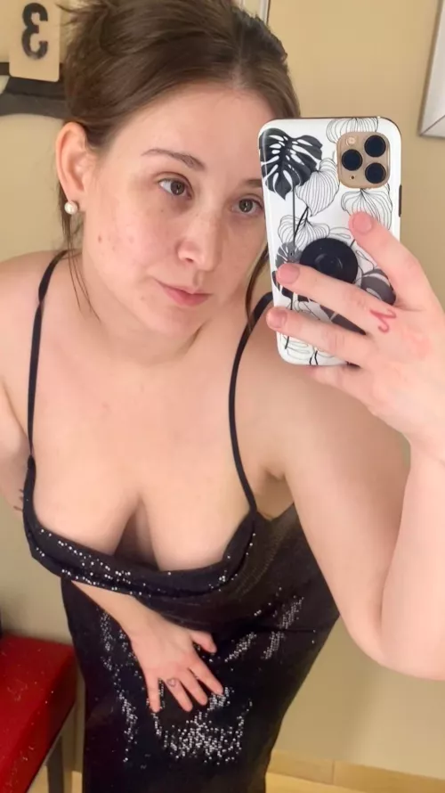 Seeing how the girls look in my sparkly dress for a work party