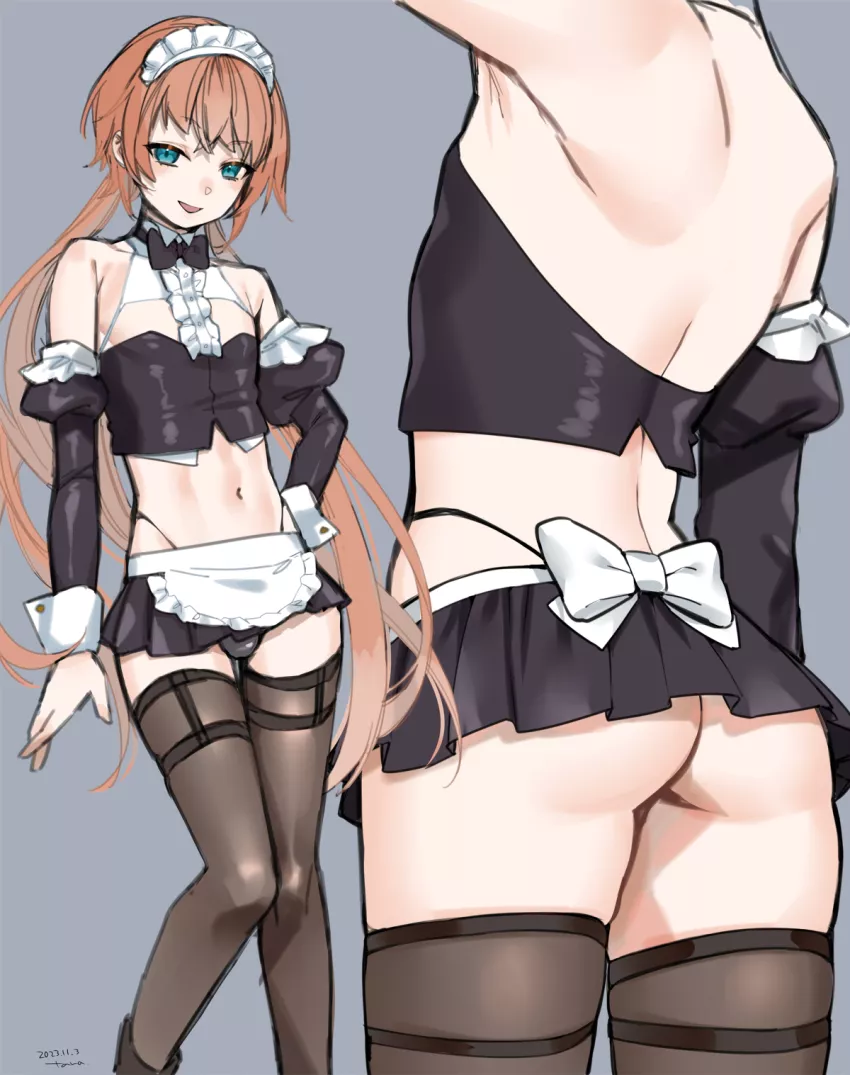 Sexy and cute femboy maid