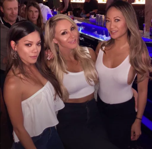 Three friends at the bar