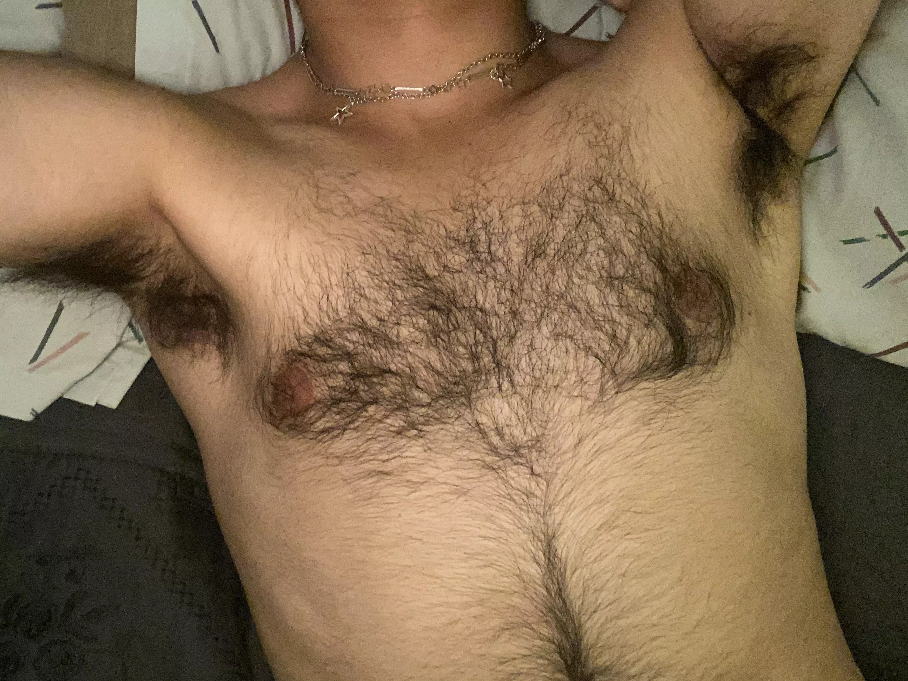 19, they’re not even at full length :) (I shaved recently), dm me if you’re hairy too