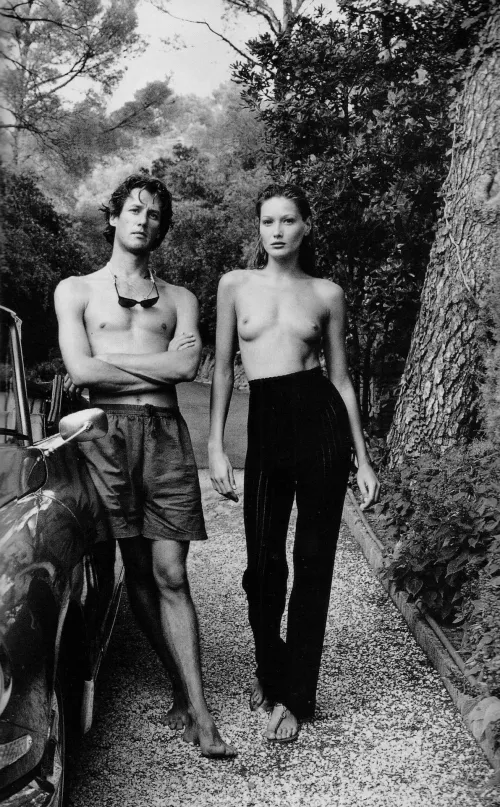 Carla Bruni with her brother Virginio Bruni Tedeschi | Cap Nègre, France, 1992 | ph. Helmut Newton