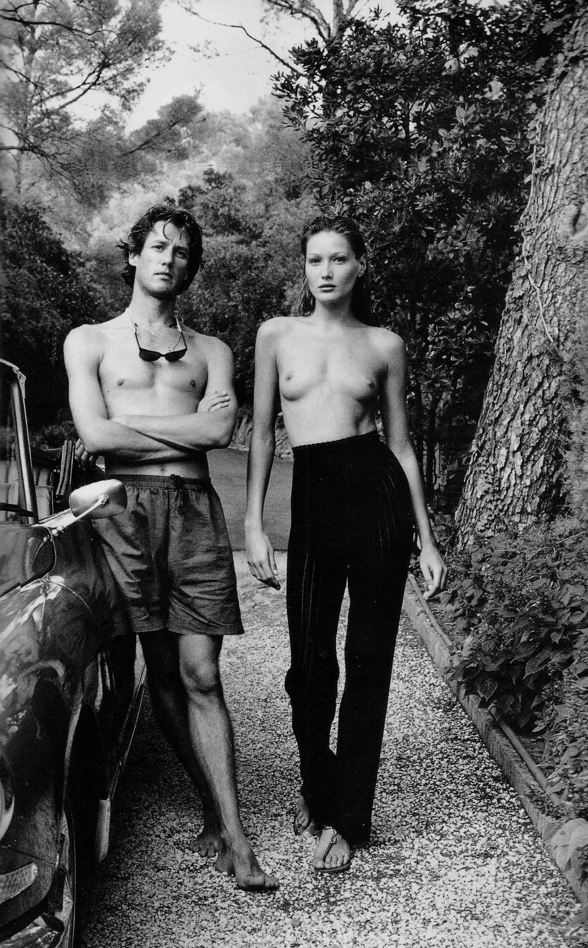 Carla Bruni with her brother Virginio Bruni Tedeschi | Cap Nègre, France, 1992 | ph. Helmut Newton