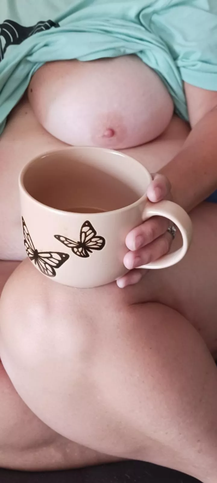 Happy Wednesday nothing like a hot cup of coffee and a titty