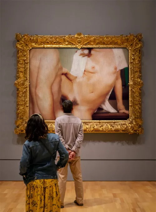 Having fun with a friend: oil on canvas. Hahaha