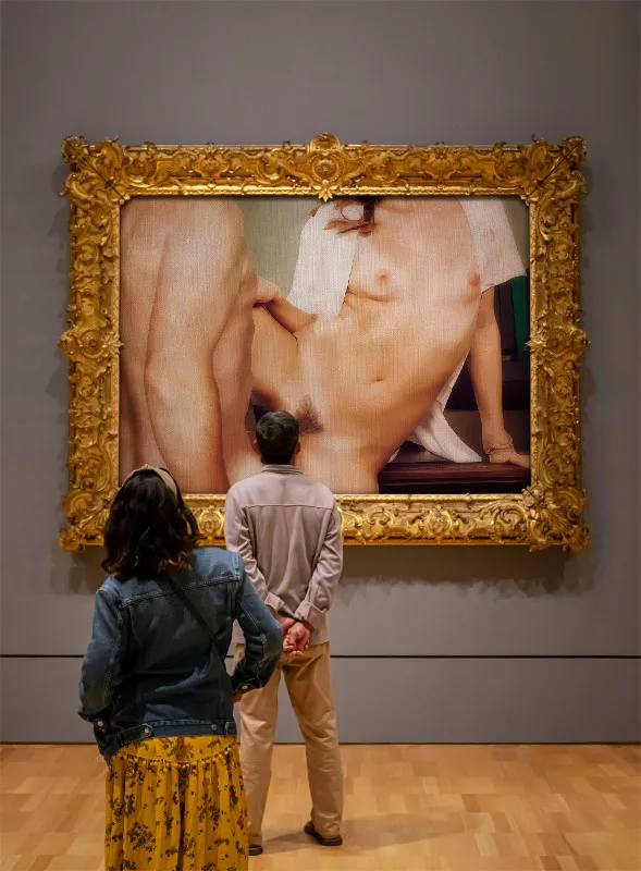 Having fun with a friend: oil on canvas. Hahaha