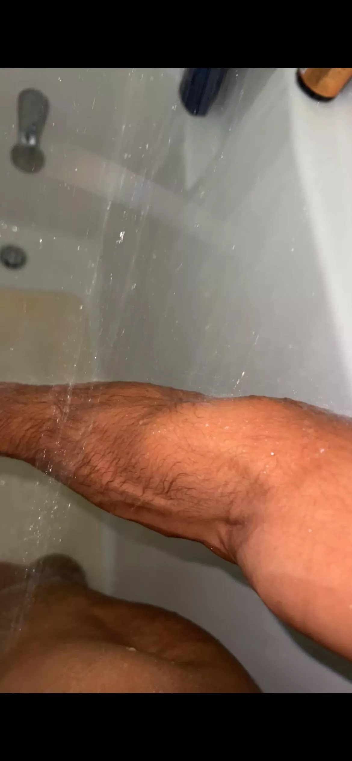 Hot showers always makes my veins pop
