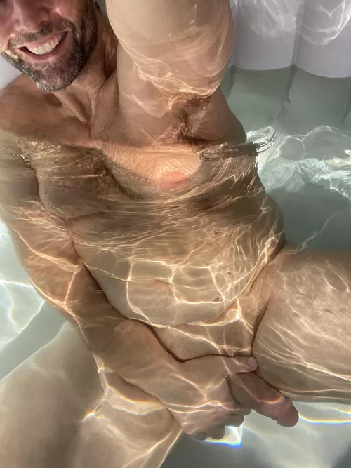 Join dad in the hot tub. [45]