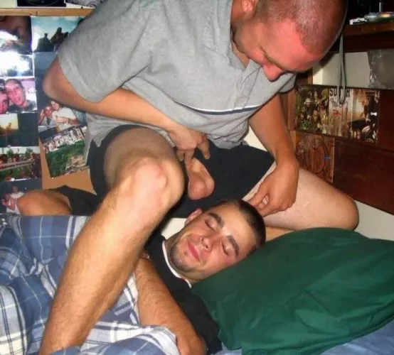 Joking around with the boys