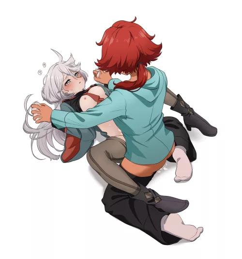 Miorine and Suletta consummating their marriage (nieto) [Gundam Suisei no Majo]