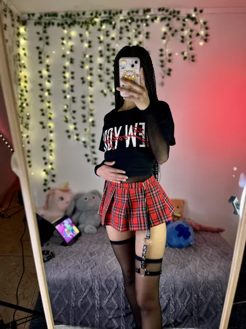 Skirt and lingerie is my favorite combination