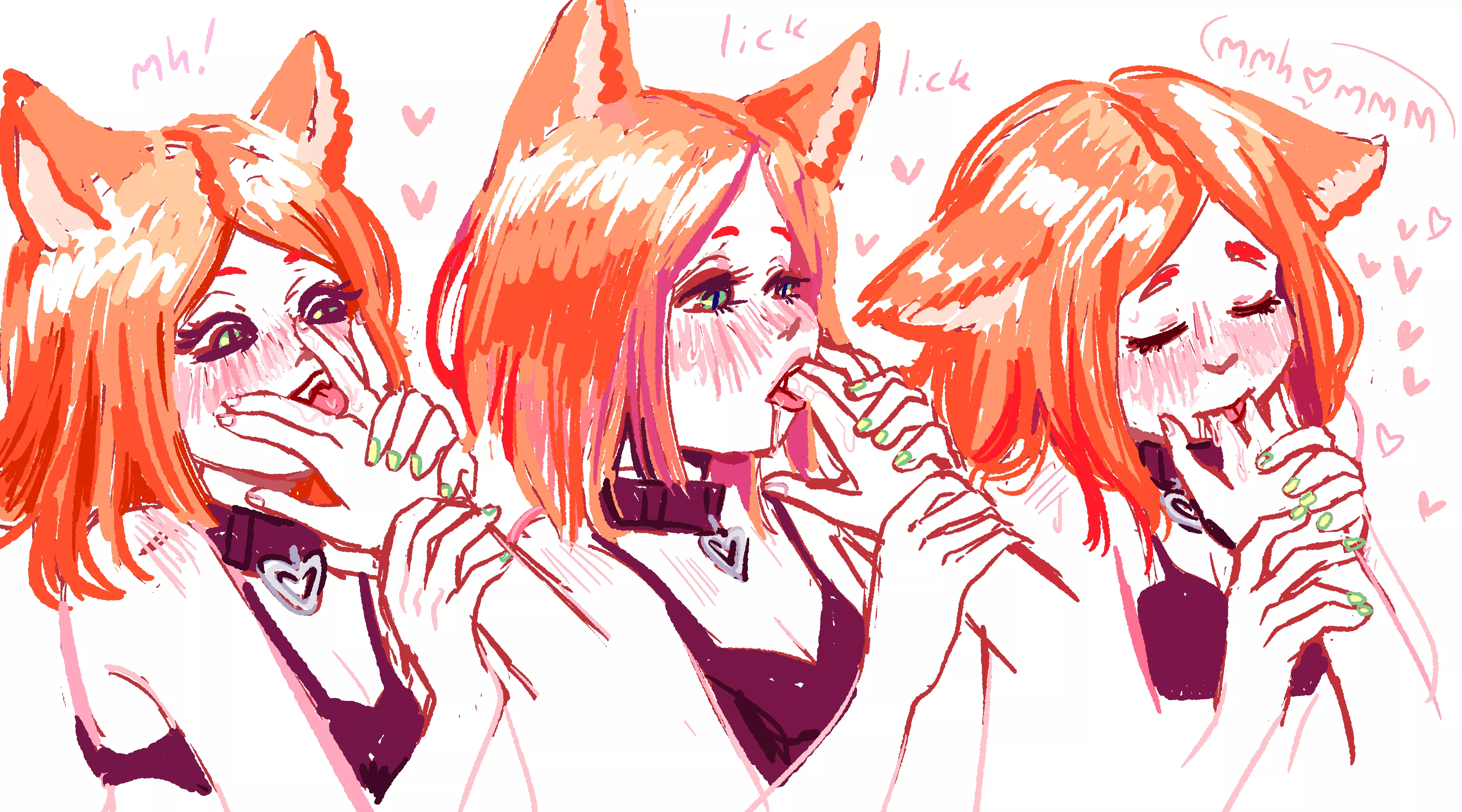 Sucking his fingers, by me