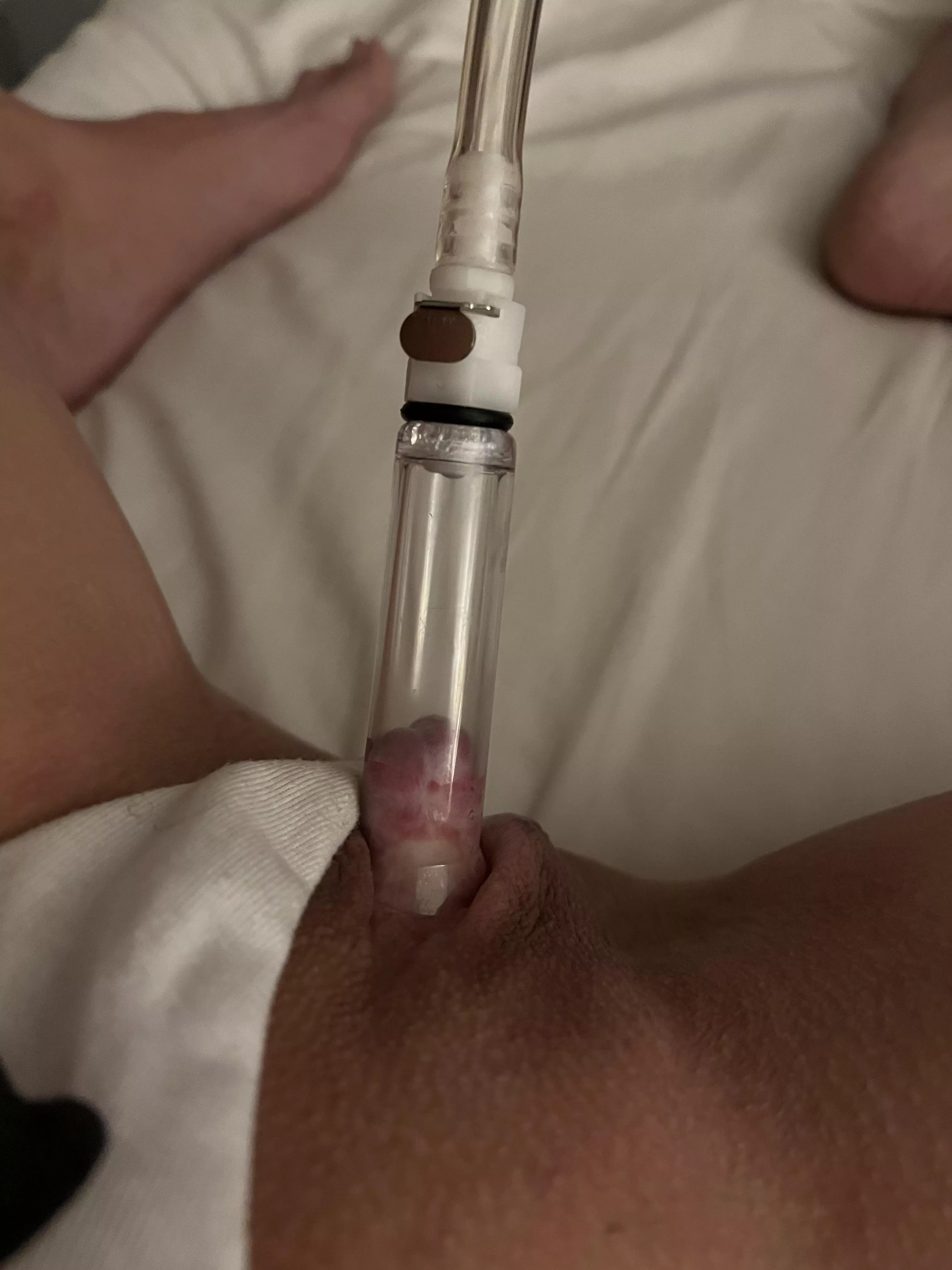 Time for my morning clit pump