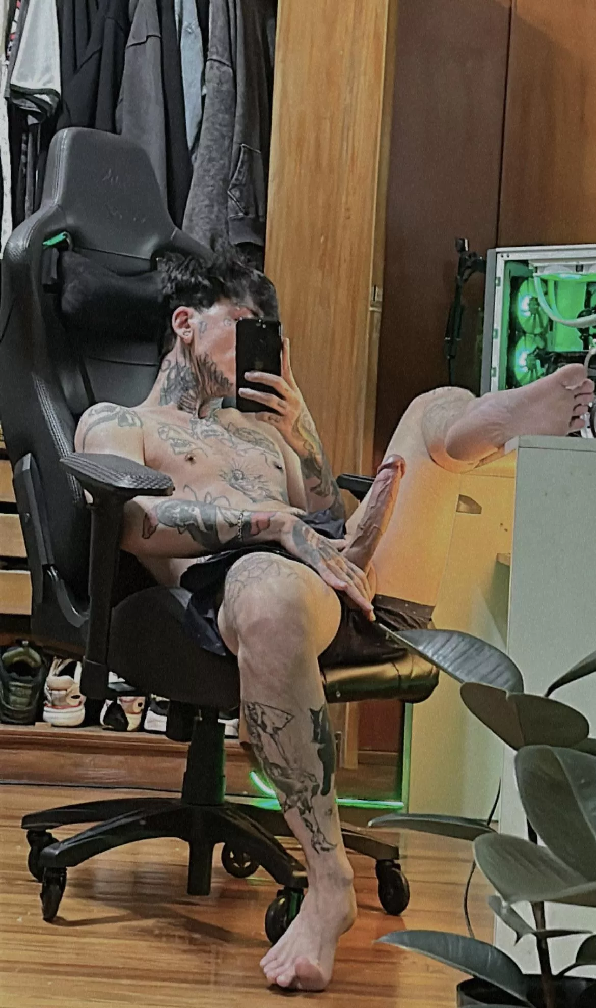 You can suck it under the desk