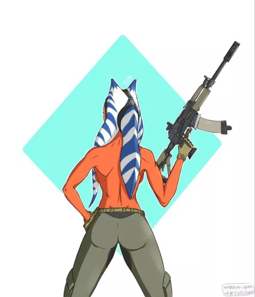 Ahsoka with a gun (dicksi_guns)