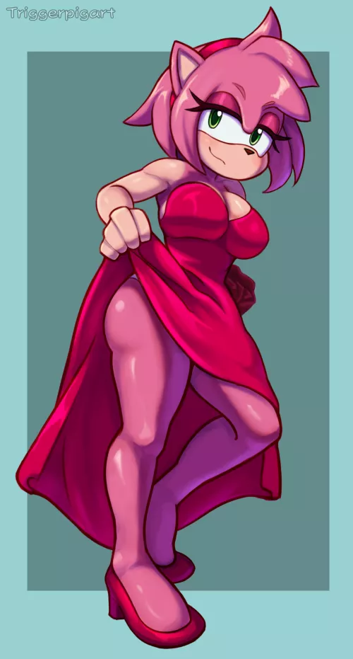 Amy Rose all dressed up [F] [Sonic the Hedgehog] (Triggerpigart)
