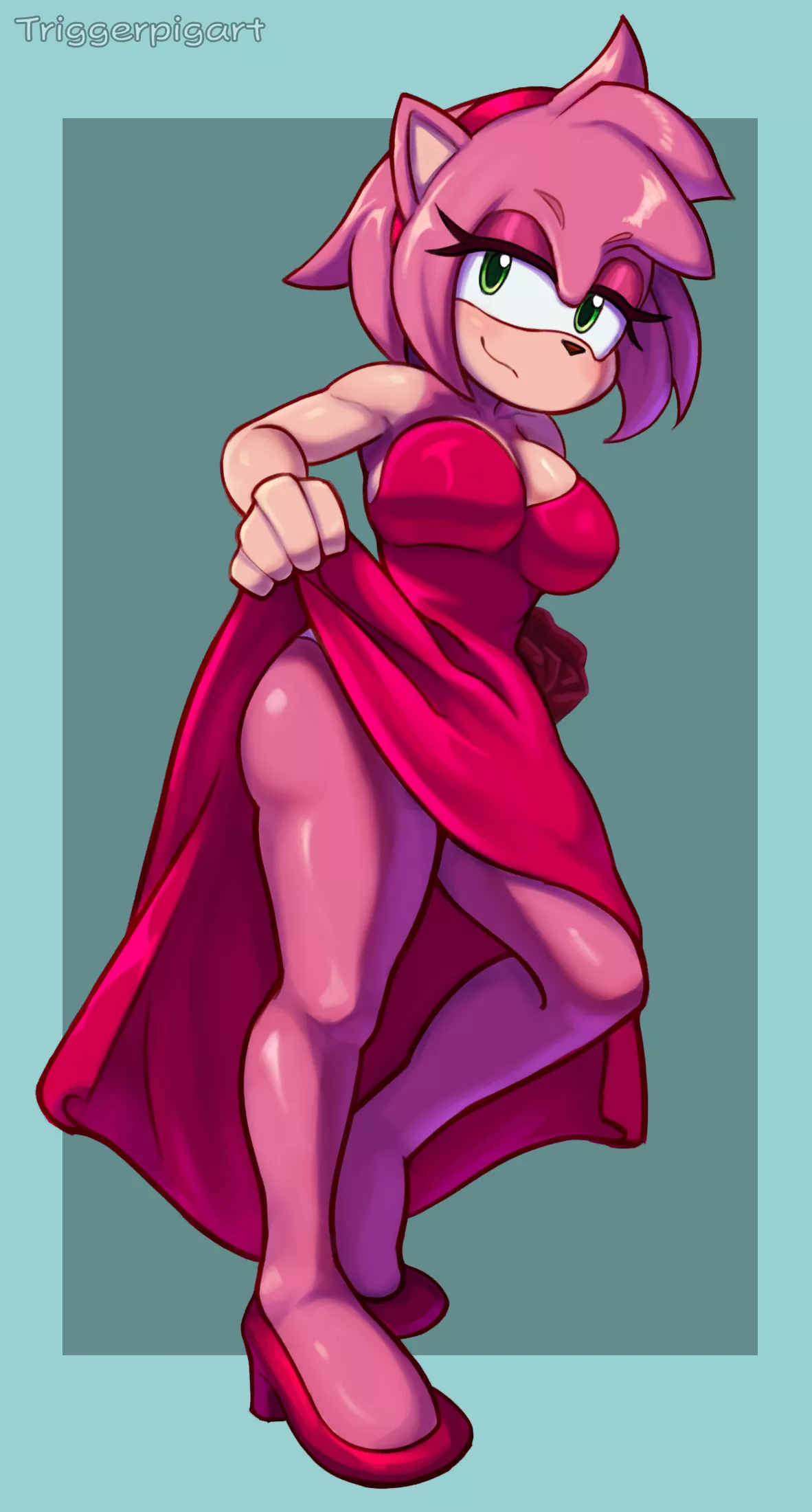 Amy Rose all dressed up [F] [Sonic the Hedgehog] (Triggerpigart)