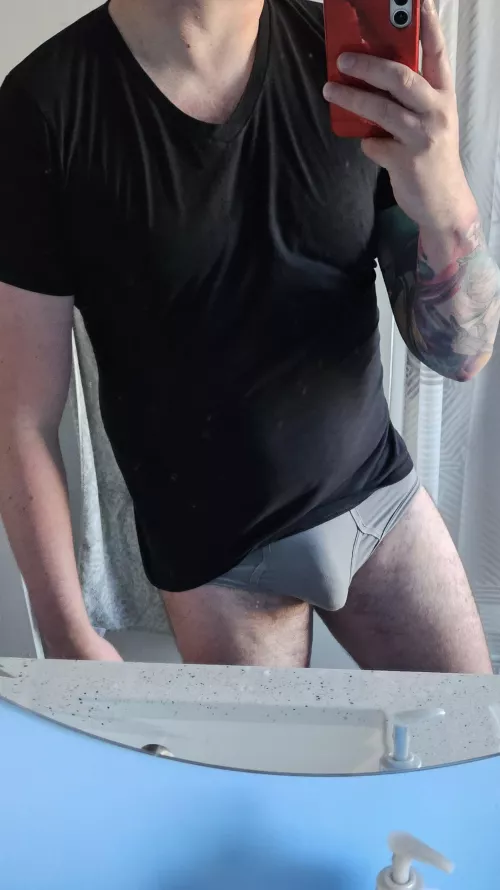 Bulging in briefs for work today