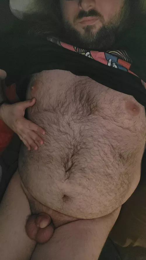 Cum lay your head on my hairy chest