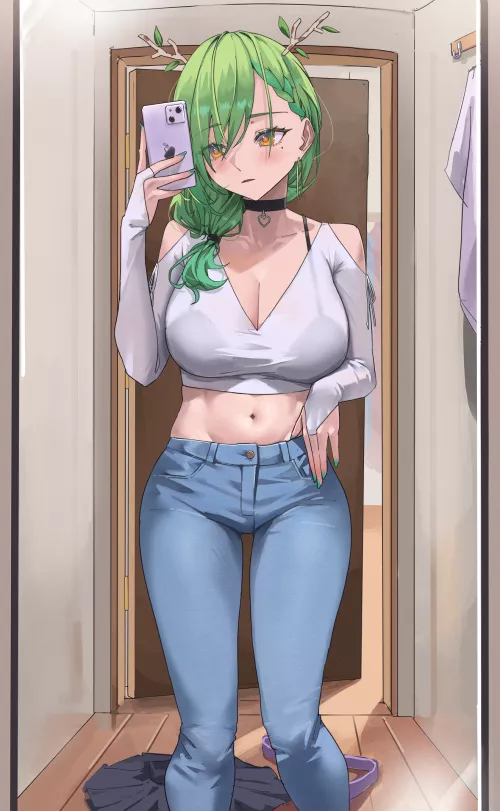 Fauna taking a selfie [Hololive / VTuber]