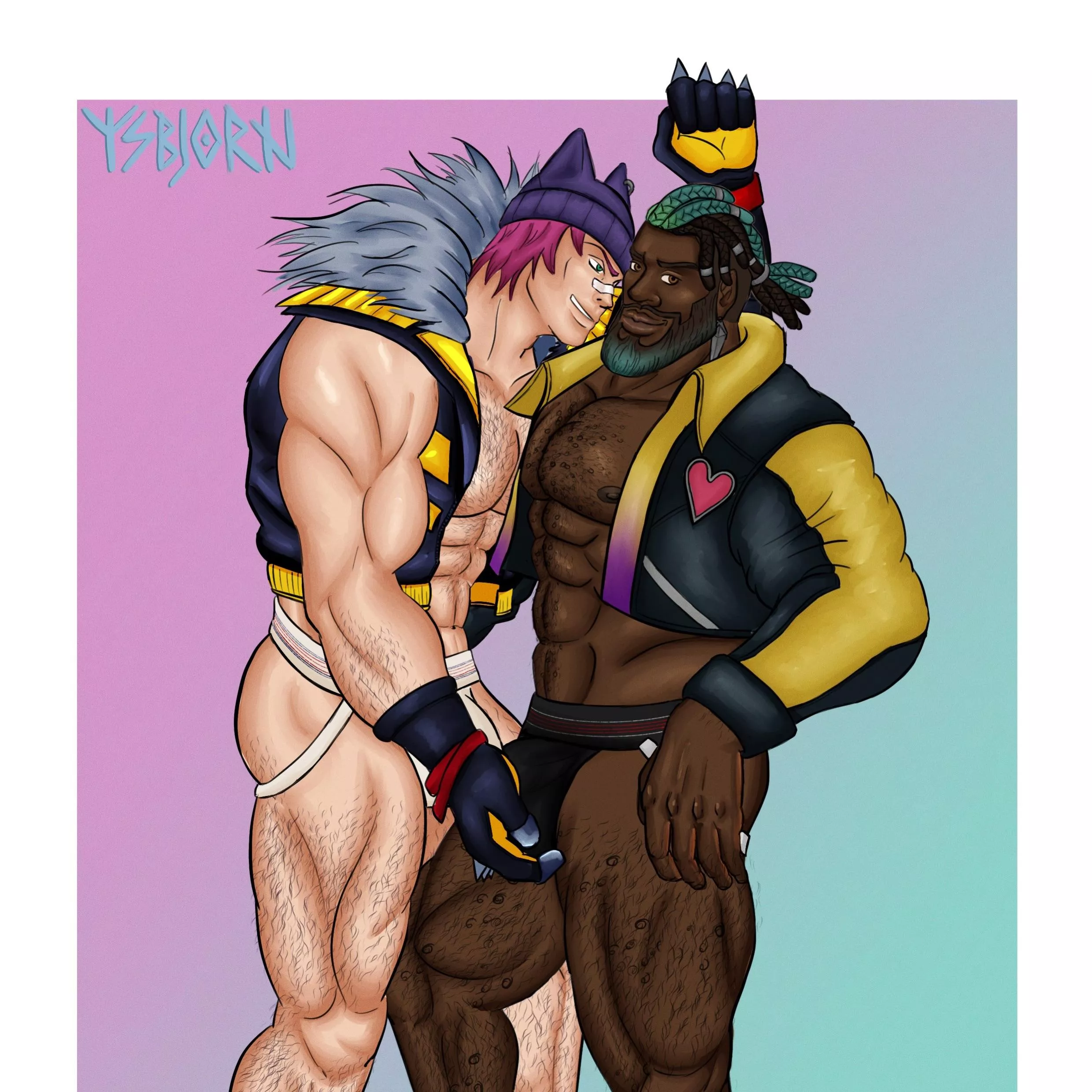 I’m a bit late, but I finished this Heartsteel Sett and K’Sante illustration.