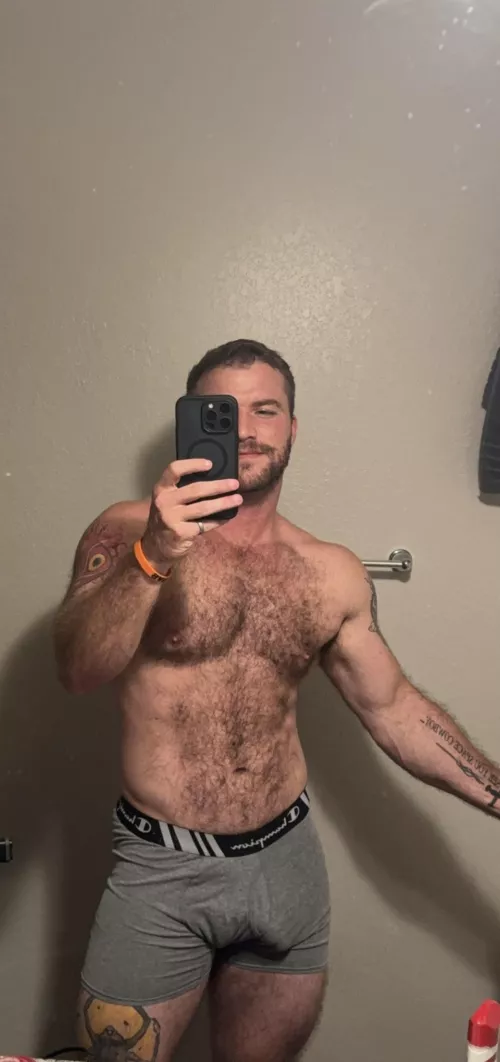 Love how my dick hugs the side of my leg