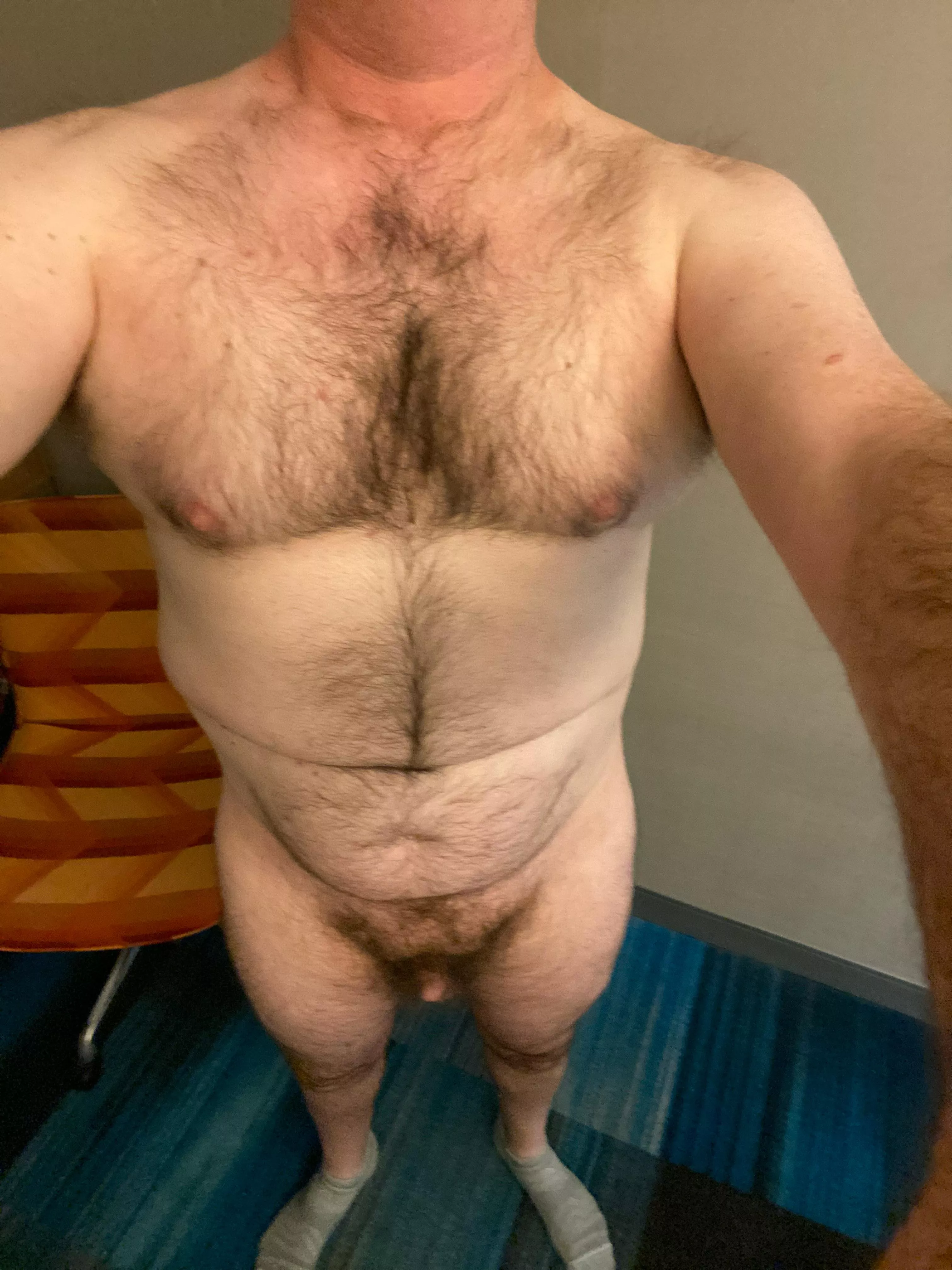 M43, 6’3” 240 Traveling for work and trying to avoid the hotel bar