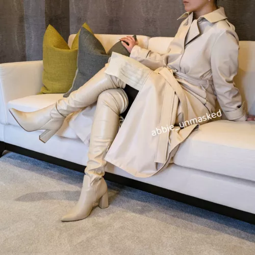 Matching Boots & Leather Coat