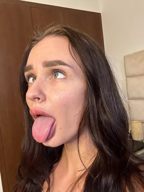 My face when your dick entered completely into my throat.