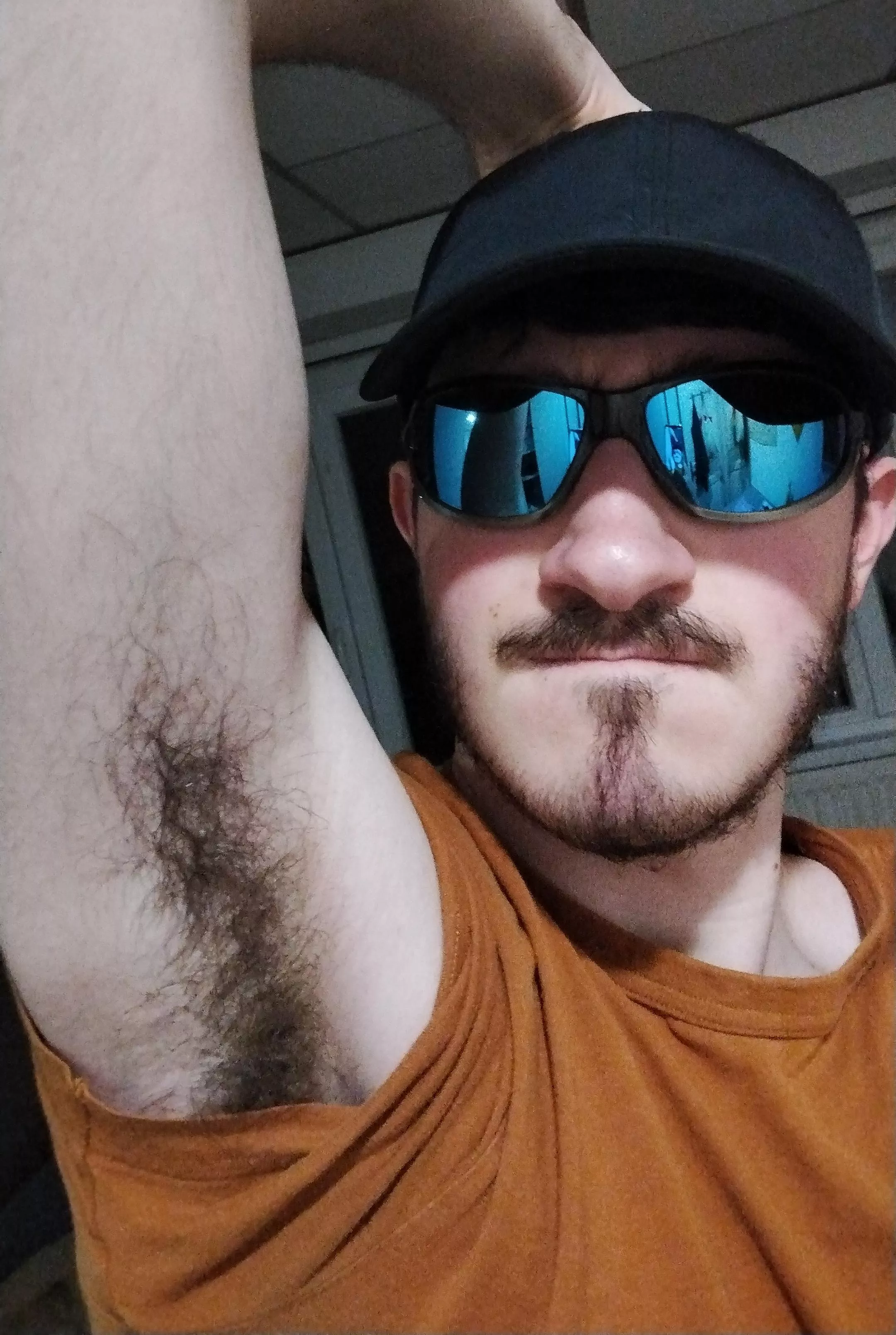 Wearing sunglasses for a change, but the pits are just as ripe