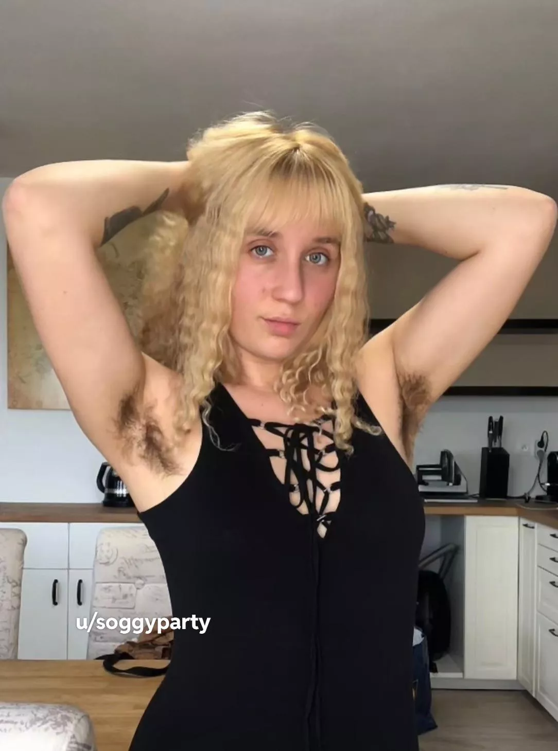 What caught your attention first, my eyes or my hairy pits?