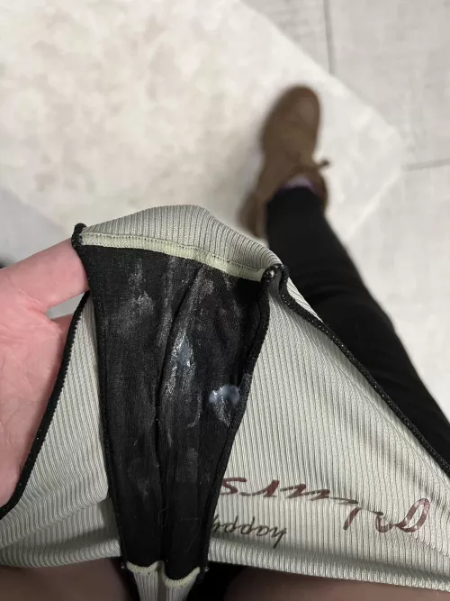 A Black Gusset Canvas Covered In My Pussy Slime! Dirty “Happy Thursday” Thong!