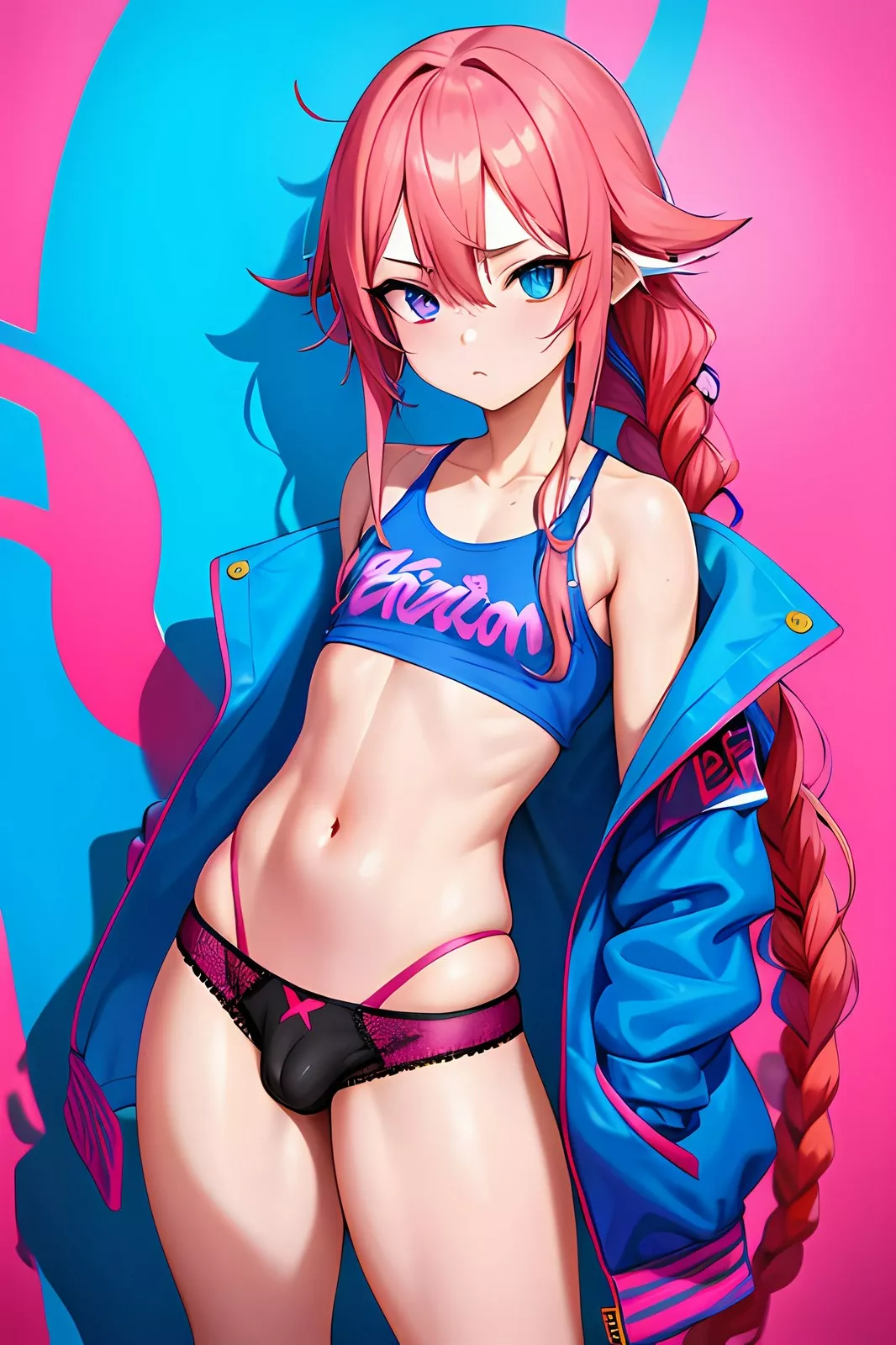 (AI) What's under the oversized jacket